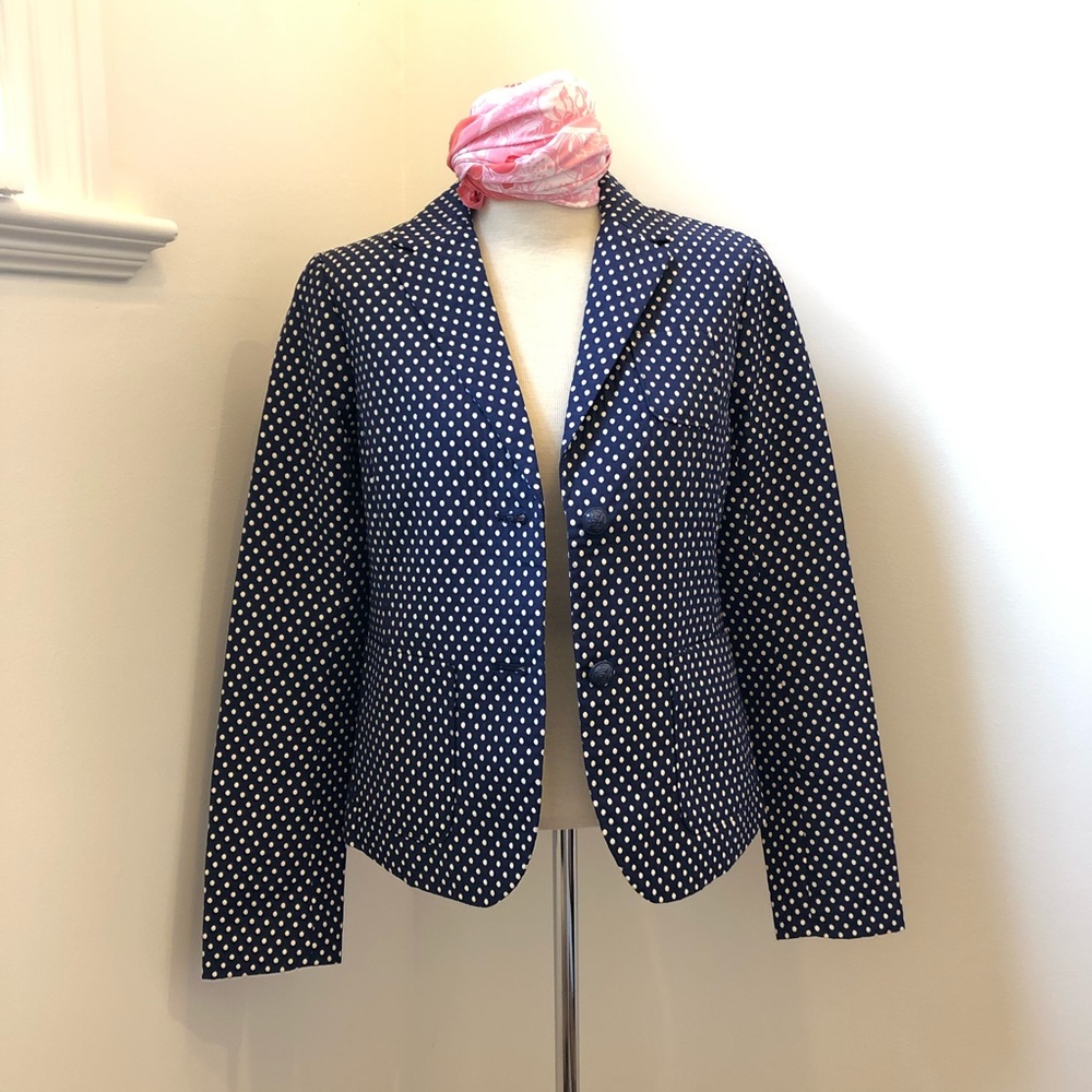Brand new GAP royal blue Academy blazer in polka dot, US 0, fits XS